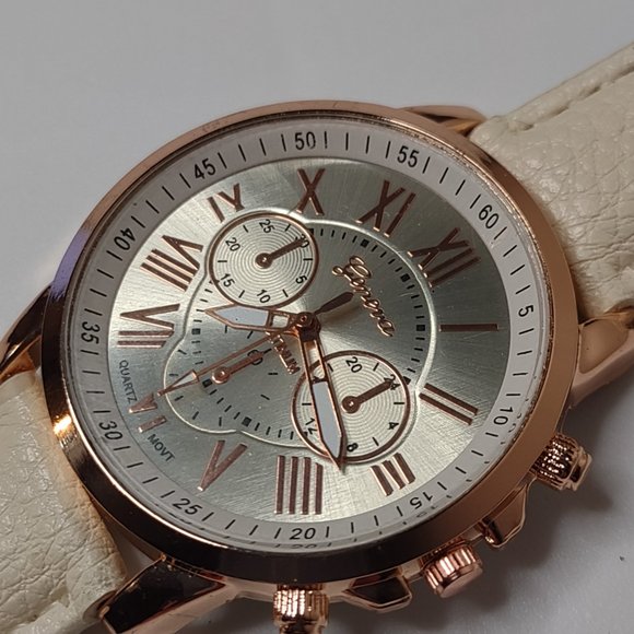 Geneva Rose Gold Tone And Off White Watch - Picture 3 of 13